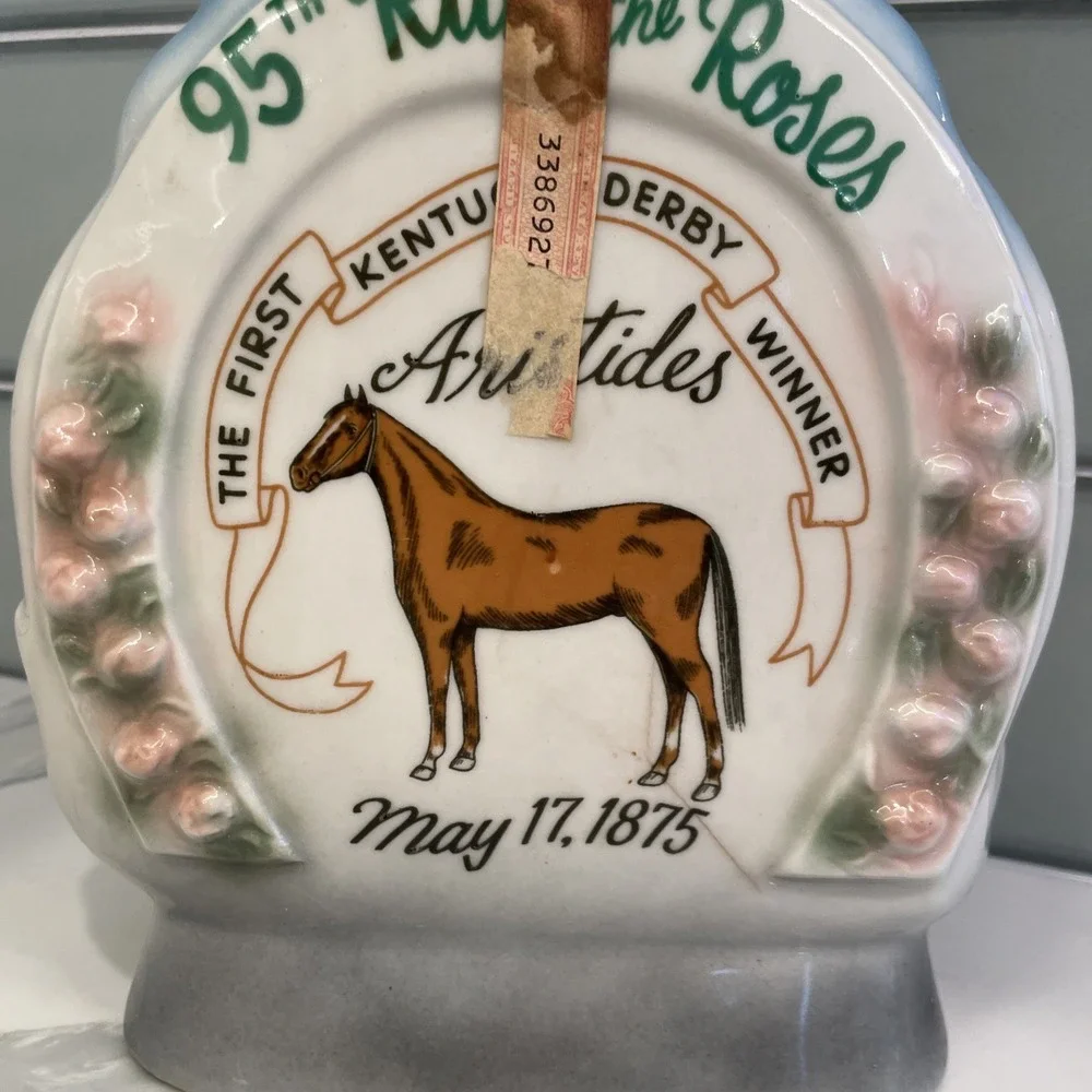 Vintage Jim Beam Decanter Run For The Roses 1st Kentucky Derby Winner 1875